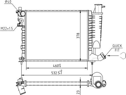 Hart 605 914 - Radiators, Motora dzesēšanas sistēma autodraugiem.lv