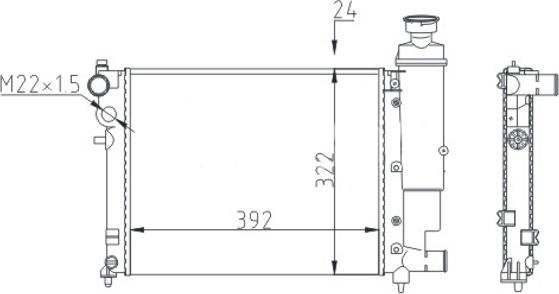 Hart 605 564 - Radiators, Motora dzesēšanas sistēma autodraugiem.lv