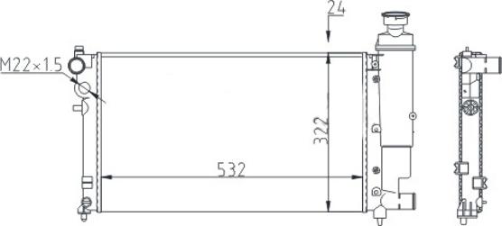 Hart 605 563 - Radiators, Motora dzesēšanas sistēma autodraugiem.lv