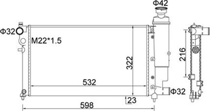 Hart 605 881 - Radiators, Motora dzesēšanas sistēma autodraugiem.lv