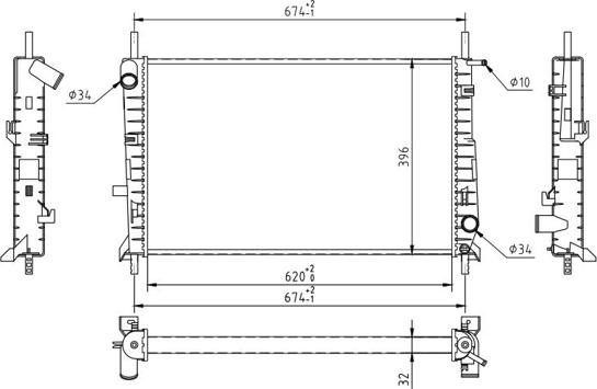 Hart 606 832 - Radiators, Motora dzesēšanas sistēma autodraugiem.lv