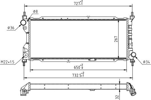 Hart 600 267 - Radiators, Motora dzesēšanas sistēma autodraugiem.lv