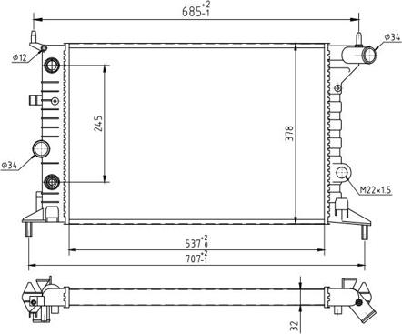 Hart 601 385 - Radiators, Motora dzesēšanas sistēma autodraugiem.lv