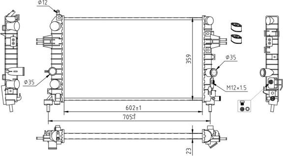 Hart 608 129 - Radiators, Motora dzesēšanas sistēma autodraugiem.lv