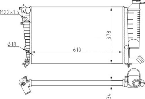 Hart 608 316 - Radiators, Motora dzesēšanas sistēma autodraugiem.lv