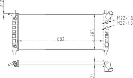 Hart 608 334 - Radiators, Motora dzesēšanas sistēma autodraugiem.lv