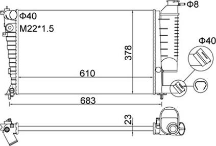 Hart 602 198 - Radiators, Motora dzesēšanas sistēma autodraugiem.lv