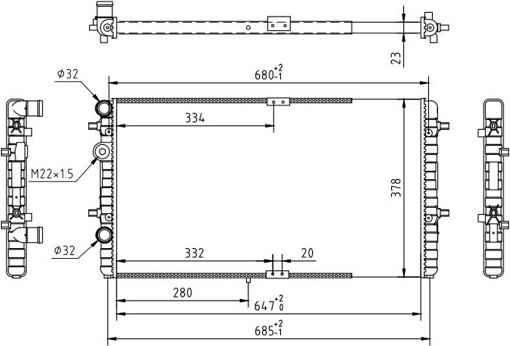 Hart 602 132 - Radiators, Motora dzesēšanas sistēma autodraugiem.lv