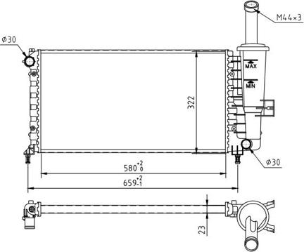 Hart 607 842 - Radiators, Motora dzesēšanas sistēma autodraugiem.lv