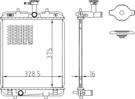 Hart 607 340 - Radiators, Motora dzesēšanas sistēma autodraugiem.lv