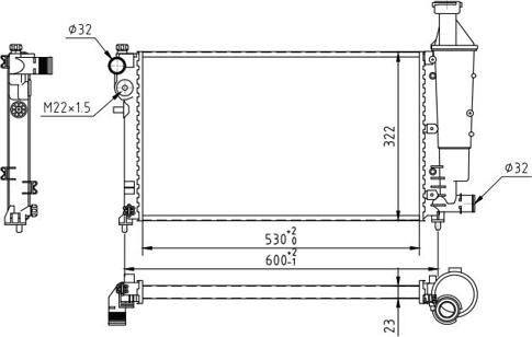 Hart 607 335 - Radiators, Motora dzesēšanas sistēma autodraugiem.lv