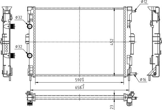 Hart 607 337 - Radiators, Motora dzesēšanas sistēma autodraugiem.lv