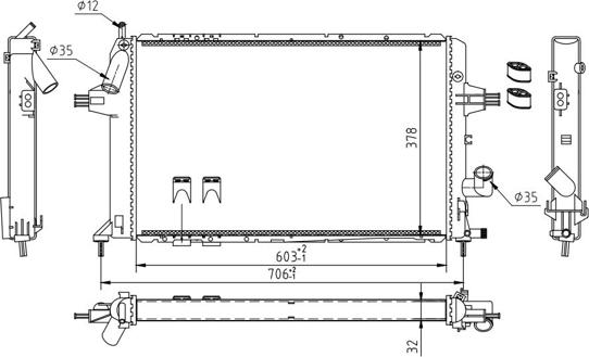 Hart 610 342 - Radiators, Motora dzesēšanas sistēma autodraugiem.lv