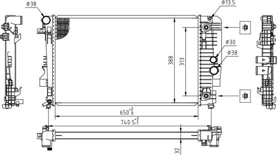 Hart 618 605 - Radiators, Motora dzesēšanas sistēma autodraugiem.lv