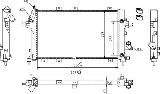 Hart 612 359 - Radiators, Motora dzesēšanas sistēma autodraugiem.lv