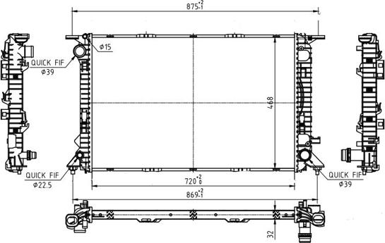 Hart 612 306 - Radiators, Motora dzesēšanas sistēma autodraugiem.lv