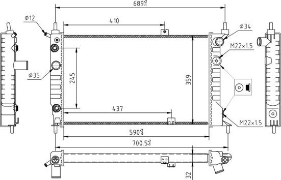 Hart 637 163 - Radiators, Motora dzesēšanas sistēma autodraugiem.lv