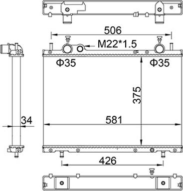 Hart 622 261 - Radiators, Motora dzesēšanas sistēma autodraugiem.lv