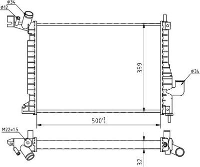 Hart 622 287 - Radiators, Motora dzesēšanas sistēma autodraugiem.lv