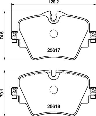 HELLA 8DB 355 045-761 - Bremžu uzliku kompl., Disku bremzes autodraugiem.lv