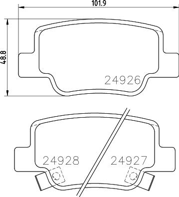 HELLA 8DB 355 014-891 - Bremžu uzliku kompl., Disku bremzes autodraugiem.lv