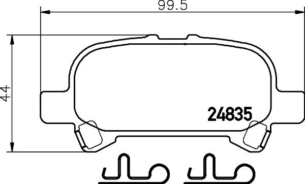 HELLA 8DB 355 014-751 - Bremžu uzliku kompl., Disku bremzes autodraugiem.lv