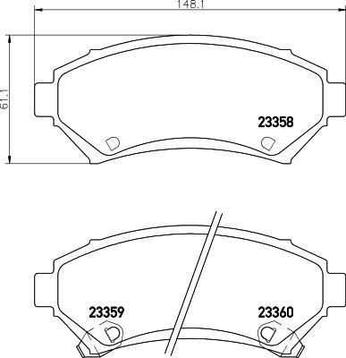 HELLA 8DB 355 016-951 - Bremžu uzliku kompl., Disku bremzes autodraugiem.lv