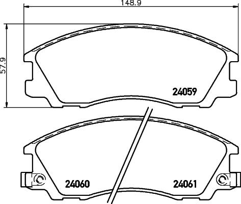 HELLA 8DB 355 010-821 - Bremžu uzliku kompl., Disku bremzes autodraugiem.lv