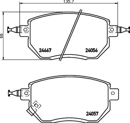 HELLA 8DB 355 011-101 - Bremžu uzliku kompl., Disku bremzes autodraugiem.lv