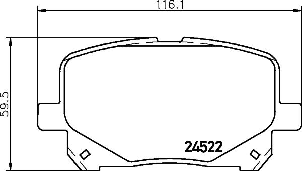 HELLA PAGID 355028591 - Bremžu uzliku kompl., Disku bremzes autodraugiem.lv