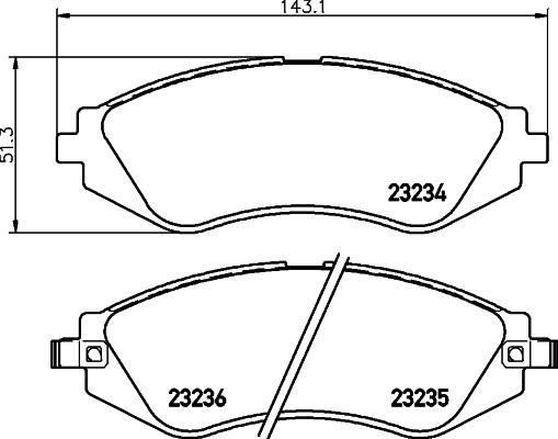 HELLA 8DB 355 017-141 - Bremžu uzliku kompl., Disku bremzes autodraugiem.lv