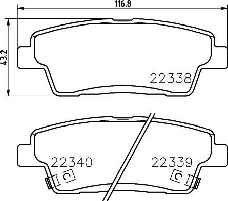 HELLA 8DB 355 037-561 - Bremžu uzliku kompl., Disku bremzes autodraugiem.lv