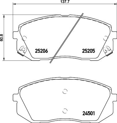 HELLA 8DB 355 025-981 - Bremžu uzliku kompl., Disku bremzes autodraugiem.lv