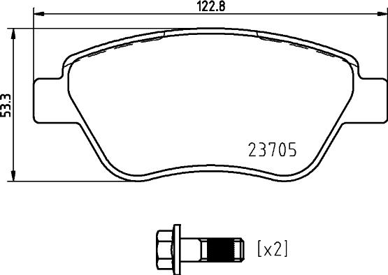 HELLA 8DB 355 025-301 - Bremžu uzliku kompl., Disku bremzes autodraugiem.lv