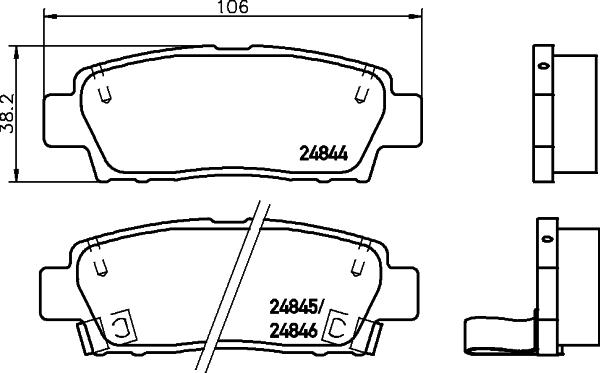 HELLA 8DB 355 028-751 - Bremžu uzliku kompl., Disku bremzes autodraugiem.lv