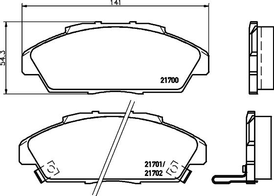 HELLA 8DB 355 027-221 - Bremžu uzliku kompl., Disku bremzes autodraugiem.lv