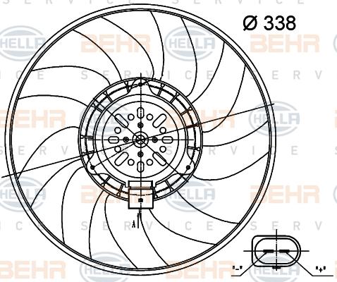 HELLA 8EW 351 000-484 - Ventilators, Motora dzesēšanas sistēma autodraugiem.lv