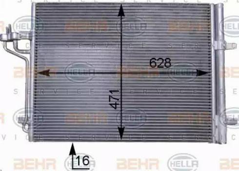 HELLA 8FC 351 343-191 - Kondensators, Gaisa kond. sistēma autodraugiem.lv