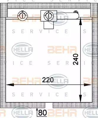 HELLA 8FV 351 336-011 - Iztvaikotājs, Gaisa kondicionēšanas sistēma autodraugiem.lv
