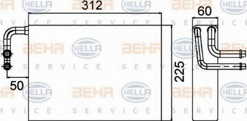 HELLA 8FV 351 210-801 - Iztvaikotājs, Gaisa kondicionēšanas sistēma autodraugiem.lv