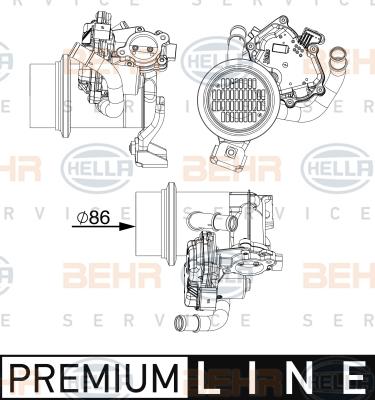 HELLA 8ME 376 747-391 - Radiators, Izplūdes gāzu recirkulācija autodraugiem.lv