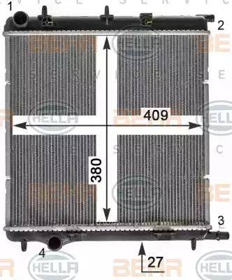 HELLA 8MK 376 900-041 - Radiators, Motora dzesēšanas sistēma autodraugiem.lv