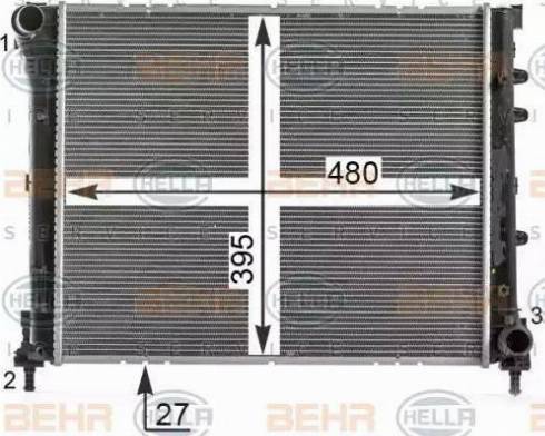 HELLA 8MK 376 900-174 - Radiators, Motora dzesēšanas sistēma autodraugiem.lv