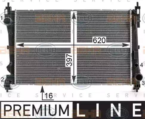 HELLA 8MK 376 900-201 - Radiators, Motora dzesēšanas sistēma autodraugiem.lv