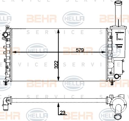 HELLA 8MK 376 901-081 - Radiators, Motora dzesēšanas sistēma autodraugiem.lv