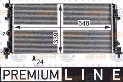 HELLA 8MK 376 902-011 - Radiators, Motora dzesēšanas sistēma autodraugiem.lv