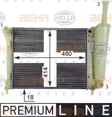 HELLA 8MK 376 790-051 - Radiators, Motora dzesēšanas sistēma autodraugiem.lv