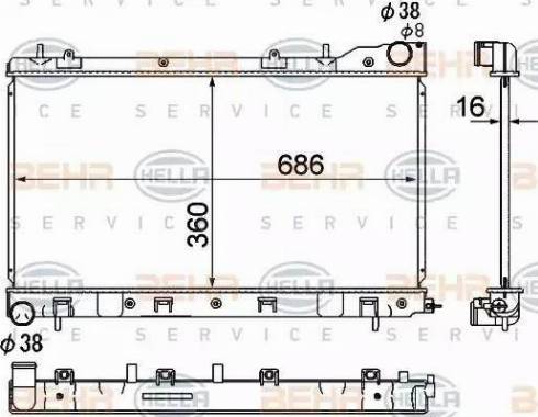 HELLA 8MK 376 790-281 - Radiators, Motora dzesēšanas sistēma autodraugiem.lv