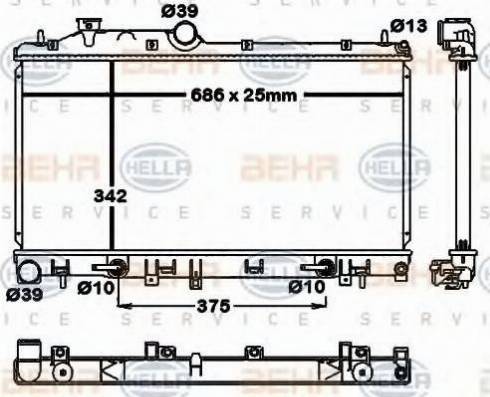 HELLA 8MK 376 792-411 - Radiators, Motora dzesēšanas sistēma autodraugiem.lv