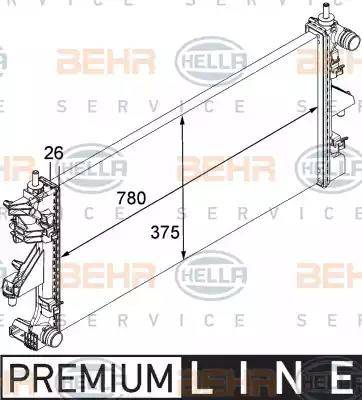 HELLA 8MK 376 745-021 - Radiators, Motora dzesēšanas sistēma autodraugiem.lv